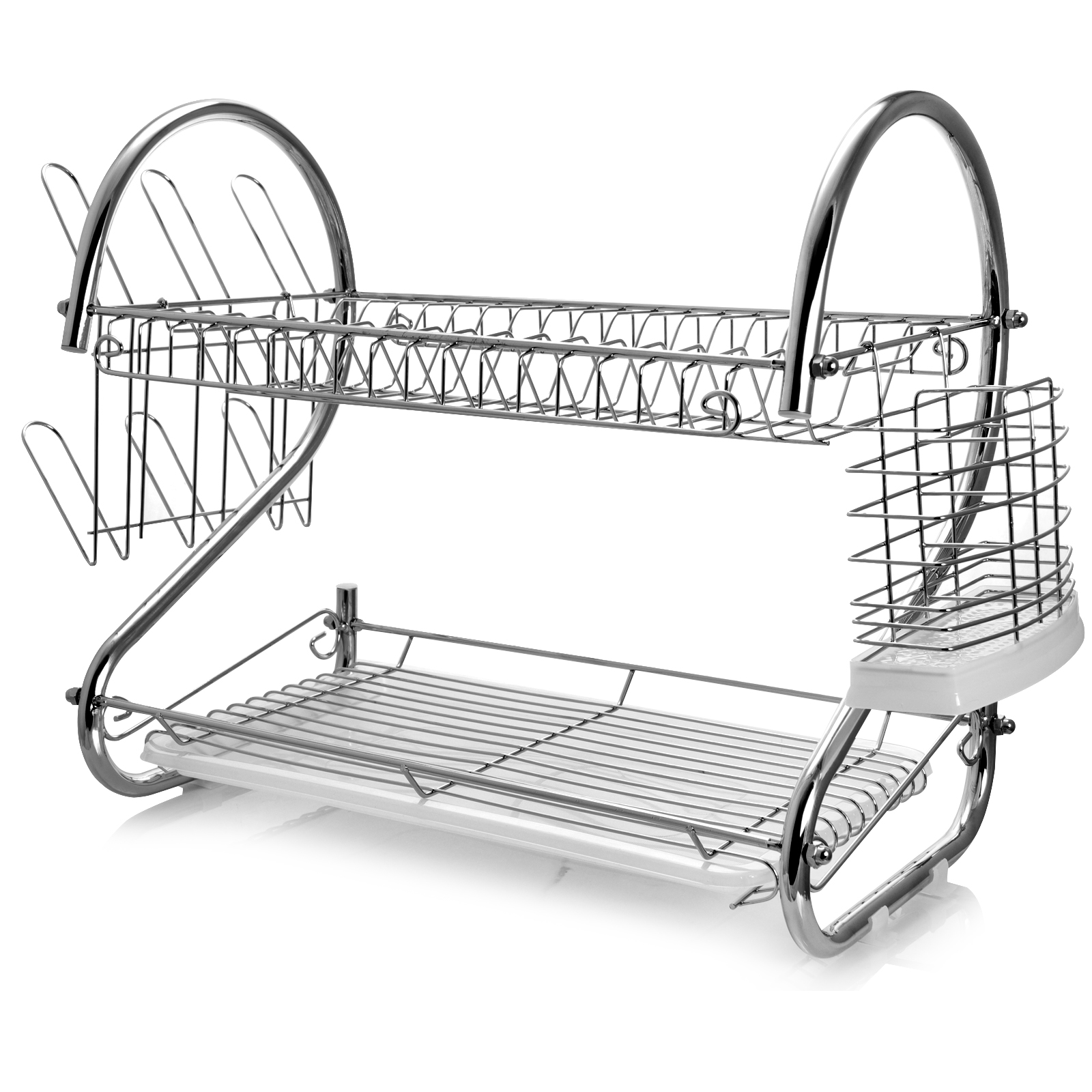 Megachef 16 Inch Chrome Plated and Plastic Counter Top Drying Dish Rack in  Black - 16 - On Sale - Bed Bath & Beyond - 33419200